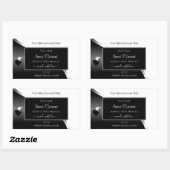 Black and White Wavy Silver Hearts Product Labels (Vel)