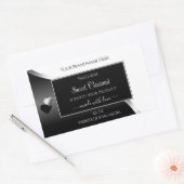 Black and White Wavy Silver Hearts Product Labels (Envelop)