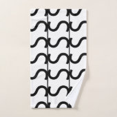 Black and White Wavy Stripe Pattern Bad Handdoek (Handdoek)