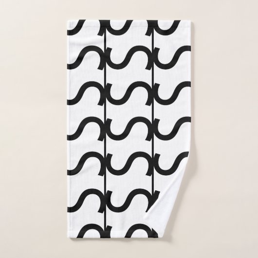 Black and White Wavy Stripe Pattern Bad Handdoek (Handdoek)
