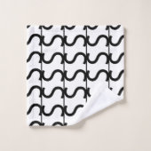 Black and White Wavy Stripe Pattern Bad Handdoek (Wasdoekje)