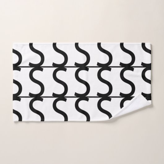Black and White Wavy Stripe Pattern Bad Handdoek (Handdoek)