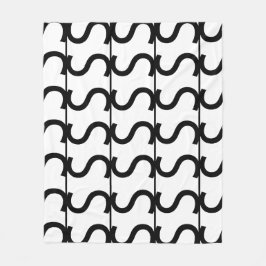 Black and White Wavy Stripe Pattern Fleece Deken