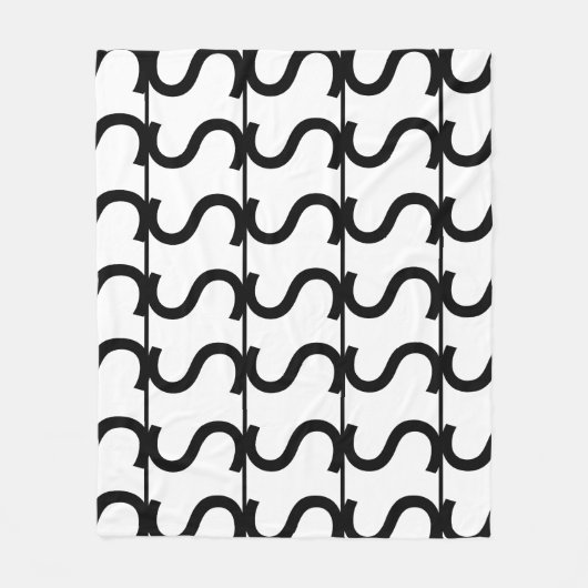 Black and White Wavy Stripe Pattern Fleece Deken (Voorkant)