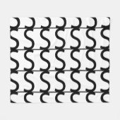 Black and White Wavy Stripe Pattern Fleece Deken (Voorkant (Horizontaal))