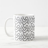 Black and White Wavy Stripe Pattern Koffiemok (Links)