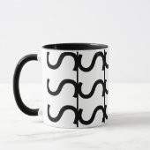 Black and White Wavy Stripe Pattern Mok (Links)