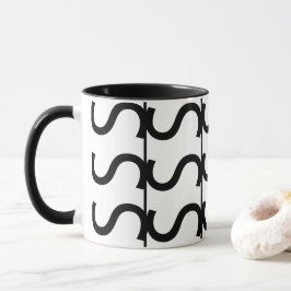 Black and White Wavy Stripe Pattern Mok