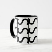 Black and White Wavy Stripe Pattern Mok (Voorkant links)
