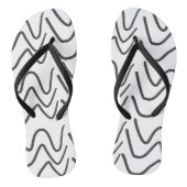 Black and White Wavy Stripe Pattern Teenslippers (Voetbed)
