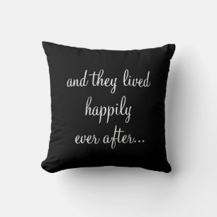 Black and White "We Deed" Wedding Date Pillow Kussen