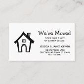 Black and White "We hebben ons verplaatst" Kaart m Visitekaartje (Voorkant)