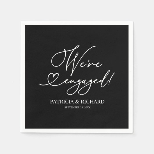 Black and White We zijn een 'Engaged Party'-nap Servet (Voorkant)