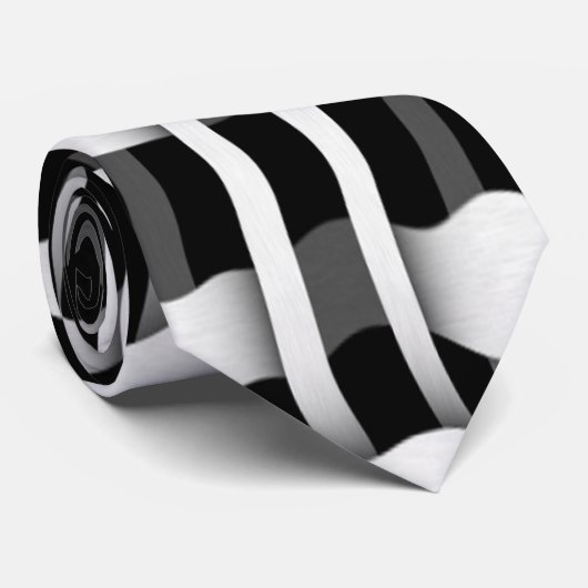 Black and White Weave Pattern Stropdas (Opgerold)