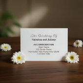 Black and White Wedding Accommodation Informatiekaartje