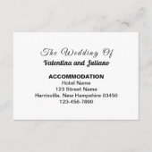 Black and White Wedding Accommodation Informatiekaartje (Voorkant)
