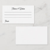 Black and white  wedding advice cards informatiekaartje (Voorkant / Achterkant)