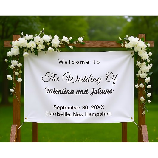 Black and White Wedding Banner
