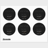 Black and White Wedding Bedankt Ronde Sticker (Vel)