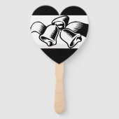 Black and White Wedding Bells Hand Fan Handwaaier (Achterkant)
