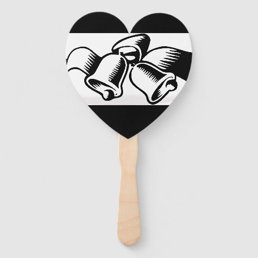 Black and White Wedding Bells Hand Fan Handwaaier (Achterkant)