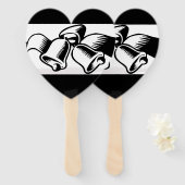 Black and White Wedding Bells Hand Fan Handwaaier (Voorkant en achterkant)
