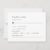 black and white wedding, foliage crest  RSVP kaartje (Voorkant)