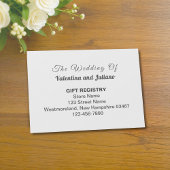 Black and White Wedding Gift Registry Informatiekaartje
