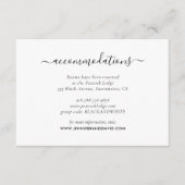Black and White Wedding Hotel Accommodatie Informatiekaartje (Voorkant)