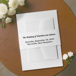 Black and White Wedding Invitation Belly Band Uitnodigingen Wikkel