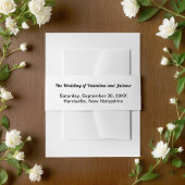 Black and White Wedding Invitation Belly Band Uitnodigingen Wikkel