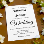 Black and White Wedding Invitation Kaart