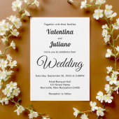 Black and White Wedding Invitation Kaart