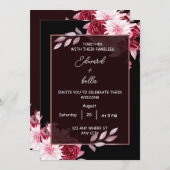 black and white wedding invitation kaart (Voorkant / Achterkant)