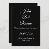 Black and White Wedding  Kaart (Voorkant / Achterkant)