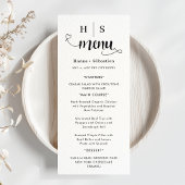Black and White Wedding Menu
