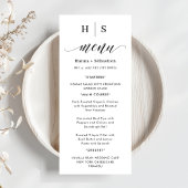 Black and White Wedding Menu