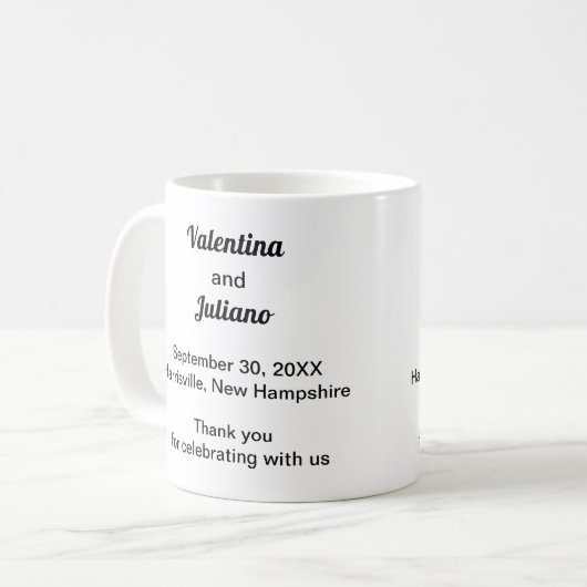 Black and White Wedding Mug Koffiemok (Voorkant links)
