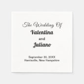Black and White Wedding Paper Napkins Servet (Voorkant)
