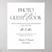 Black and White Wedding Photo Guest Book Poster (Voorkant)