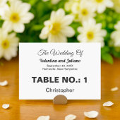 Black and White Wedding Place Card Kaart