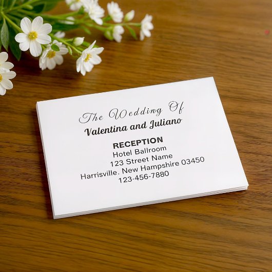 Black and White Wedding Reception Enclosure Card Informatiekaartje