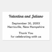 Black and White Wedding Rectangle Favor Sticker (Voorkant)