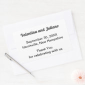 Black and White Wedding Rectangle Favor Sticker (Envelop)