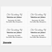 Black and White Wedding Rectangle Sticker (Vel)