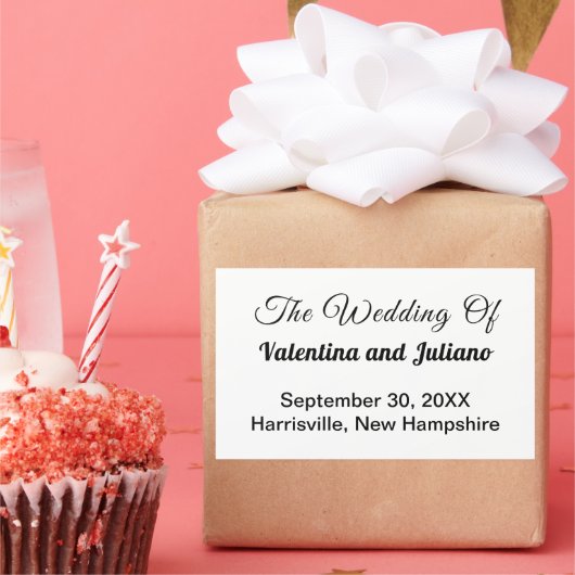 Black and White Wedding Rectangle Sticker (Feest)