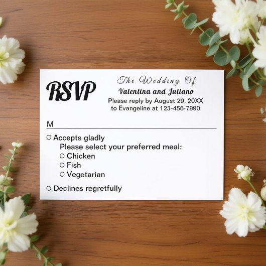 Black and White Wedding RSVP