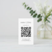 Black and White Wedding RSVP Qr Code Enclosure Car Informatiekaartje (Staand voorkant)