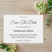 Black and White Wedding Save The Date