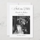 Black and White Wedding Save the Date Kaart (Voorkant)